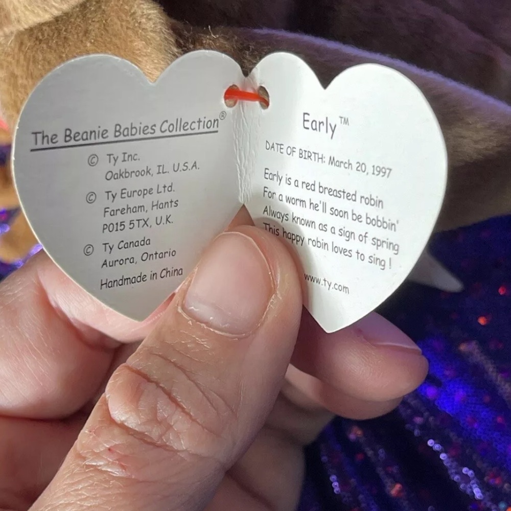 RETIRED - Ty Beanie Baby - Early - The Robin - 5th Generation Stamped 616 - Picture 4 of 7